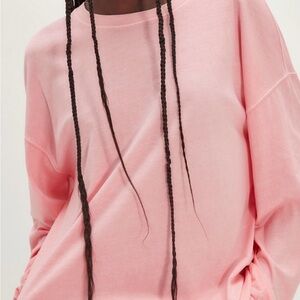 NWT Free People We The Free Perfect Oversized Long Sleeve Top Coral Medium